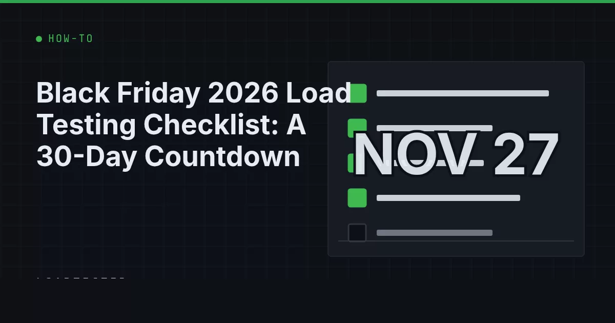 Black Friday 2026 Load Testing Checklist: A 30-Day Countdown: LoadTester illustration