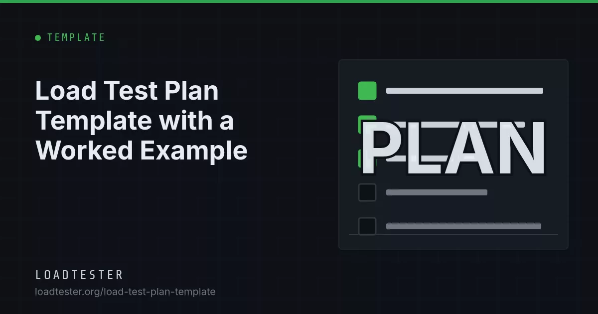 Load Test Plan Template with a Worked Example: LoadTester illustration