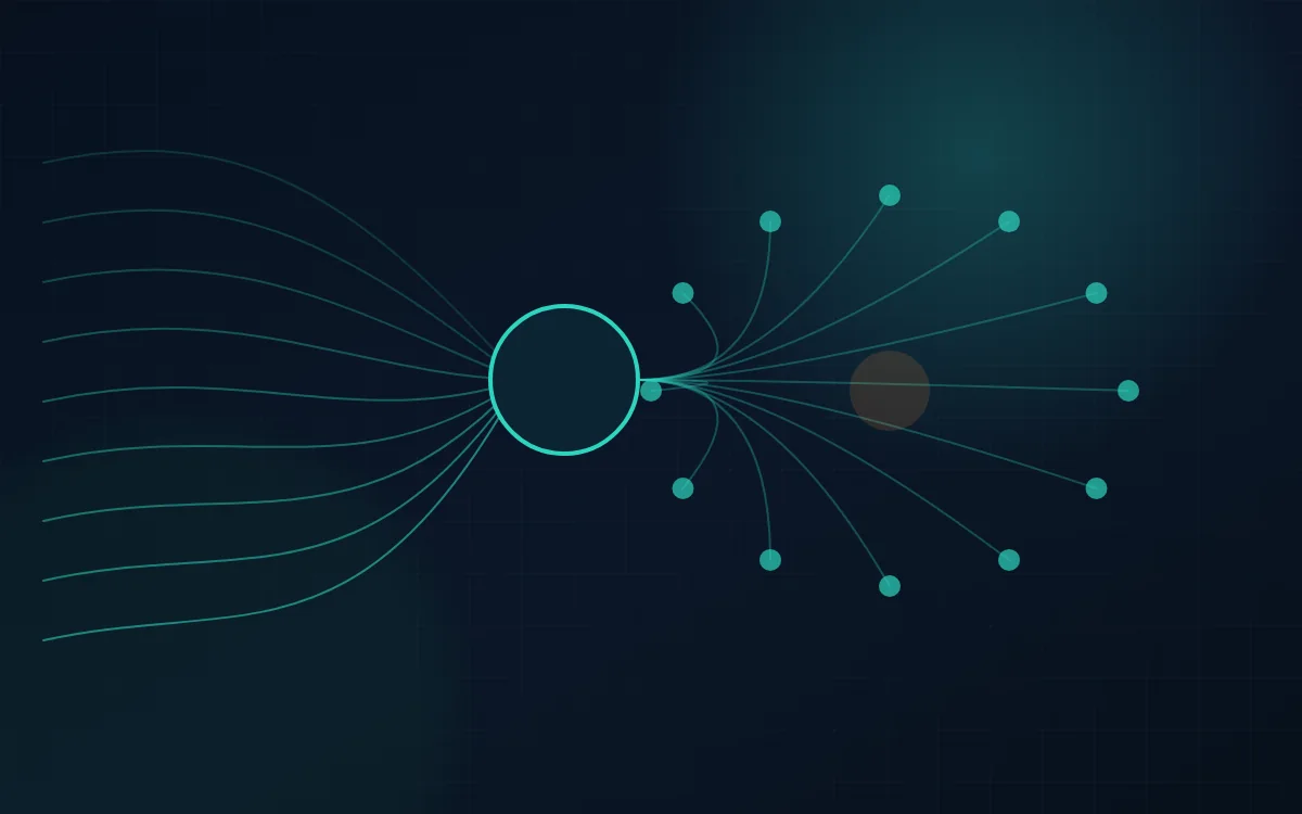 High-volume traffic flowing through an edge service toward distributed origins.