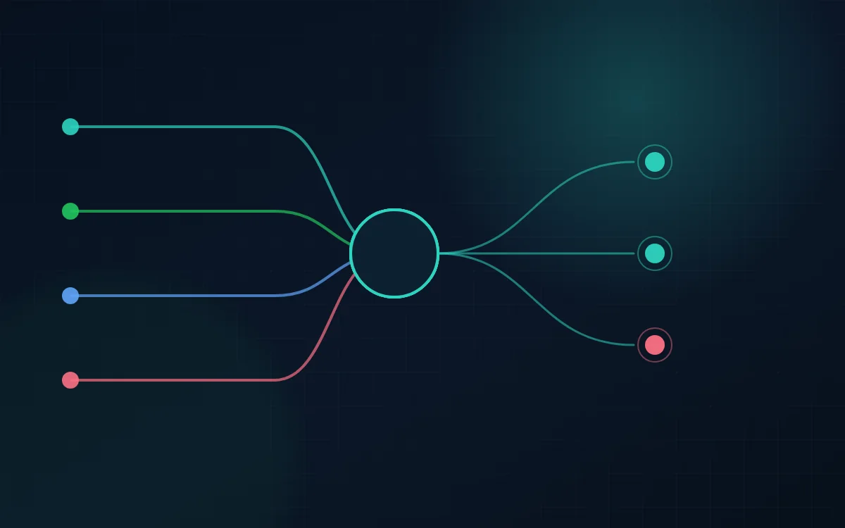 Multiple REST request streams converging on an API service and downstream systems.